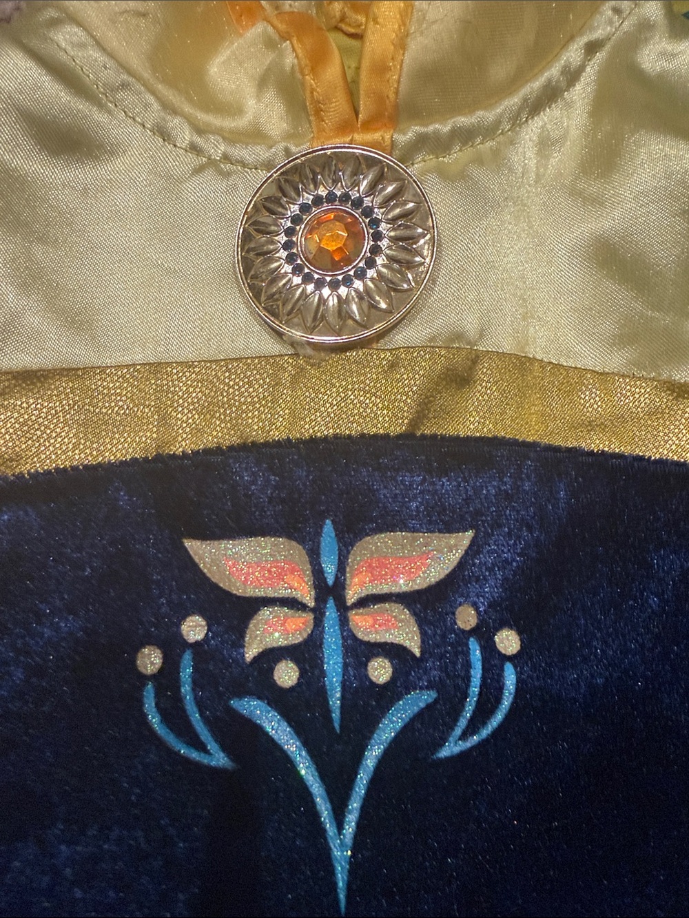 Frozen Disney Teal and Yellow Sunflower Princess Dress - Picture 4 of 5